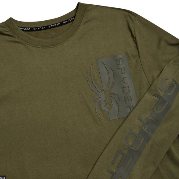 NEW SPYDER Mens Split Logo Long Sleeve - Sage - Picture 2 of 3